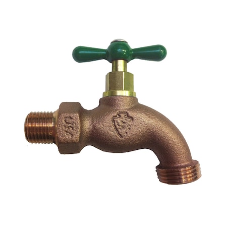 Arrowhead Brass Arrowhead 1/2 in. MIP X 3/4 in. MHT Brass Hose Bibb 301LF